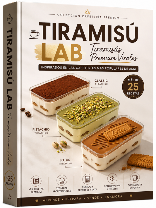 Tiramisú Viral: La Receta Que Están Copiando de Asia (Antes Que Se Sature) +25 recetas • Técnicas • Costos • Conservación